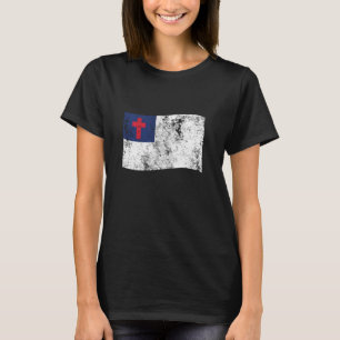 Camiseta Bandera cristiana con angustia impresa retro vinta