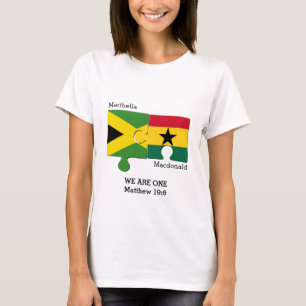 Camiseta Bandera cristiana de JAMAICA GHANA personalizada