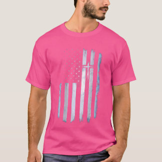 Camiseta Bandera cristiana estadounidense cruza a patriota