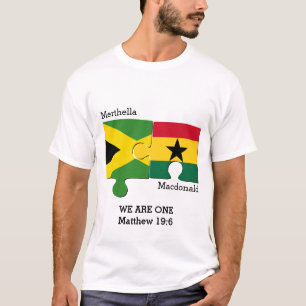 Camiseta Bandera cristiana personalizado JAMAICA GHANA