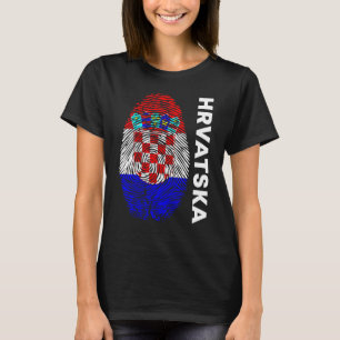 Camiseta Bandera croata como motivo de huella digital de Cr