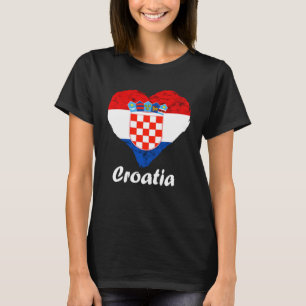 Camiseta Bandera croata Corazón Croata Raíces Orgullo Croat