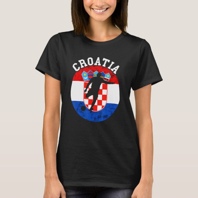 Camiseta Bandera croata croata de fútbol de Croacia Hrvatsk (Anverso)