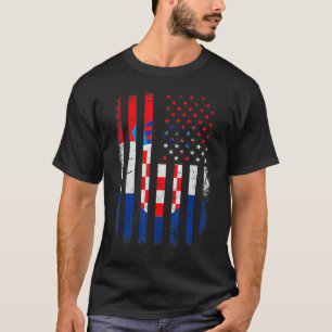 Camiseta Bandera croata estadounidense Croacia Orgullo amer