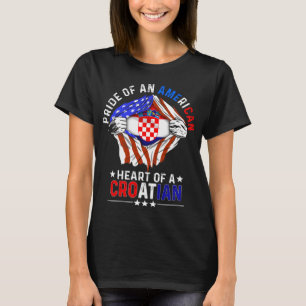 Camiseta Bandera croata estadounidense extranjera de Croaci