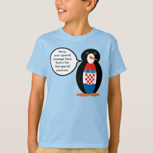 Camiseta Bandera croata pingüino Ms personalizado hablando 