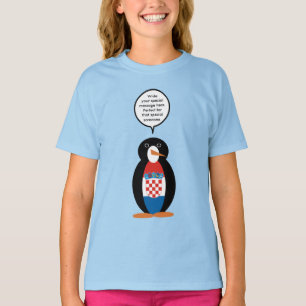 Camiseta Bandera croata pingüino personalizado hablando Ms 
