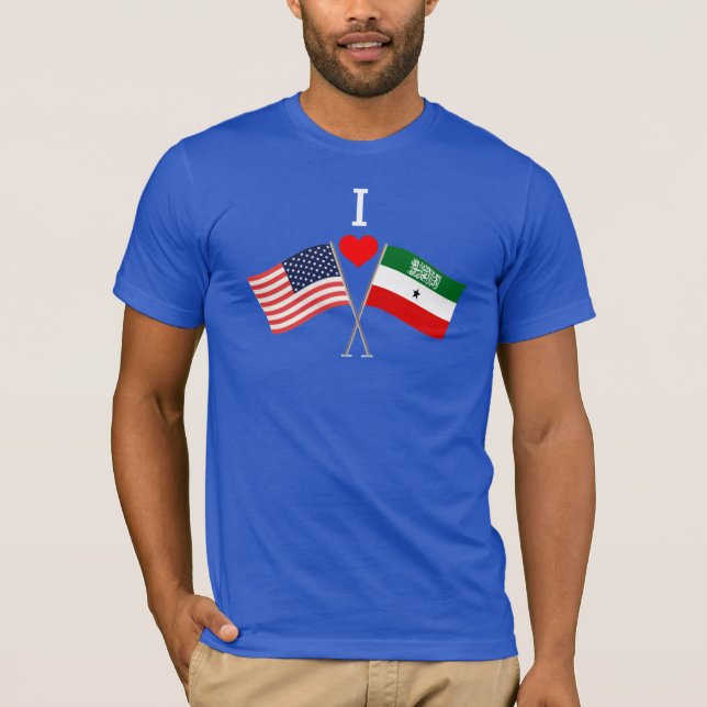 Camiseta Bandera cruzada EE.UU.-Somaliland Manga corta masc (Anverso)