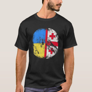 Camiseta Bandera cruzada ucraniana ucraniana de la Antigua 