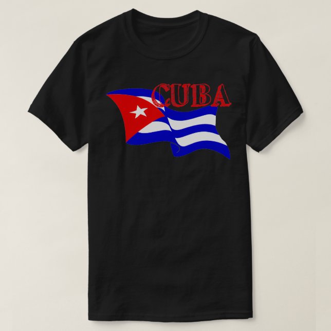 Camiseta Bandera cubana Bandera Arte de Palabra de Invierno (Diseño del anverso)