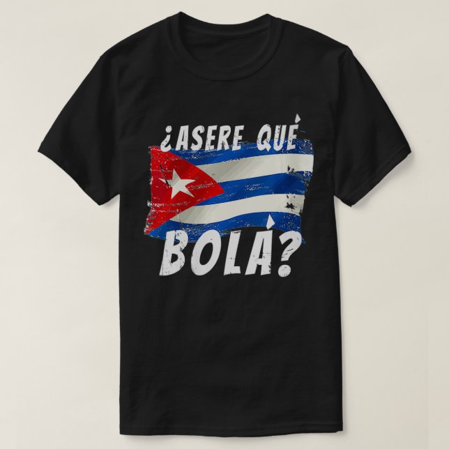 Camiseta Bandera cubana de mujeres divertida en Cuba dice e (Diseño del anverso)