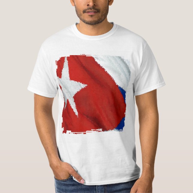 Camiseta Bandera cubana Grunge 4 TShirt (Anverso)