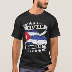 Camiseta Bandera Cubana Hondureña mitad hondureña mitad cub