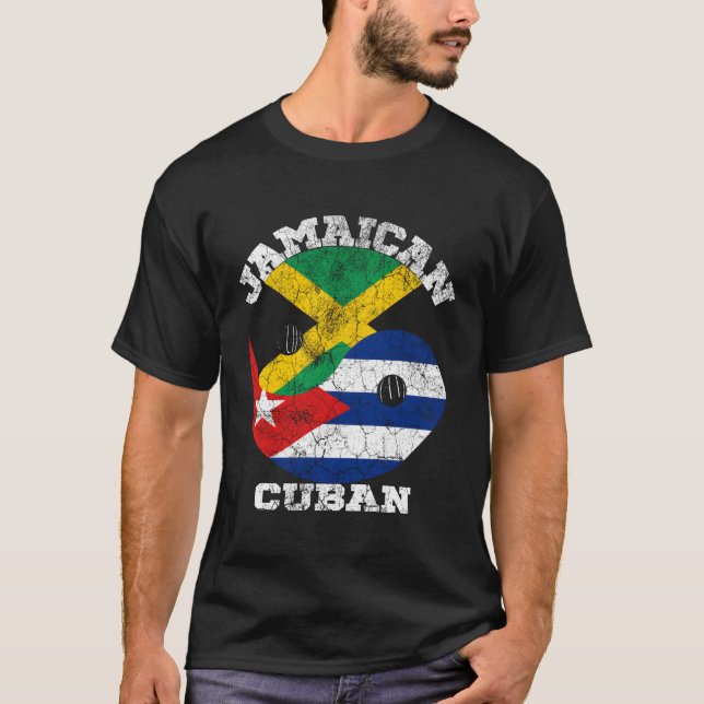 Camiseta Bandera cubana jamaiquina Bandera de Cuba Bandera  (Anverso)