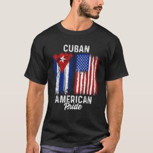 Camiseta Bandera cubana norteamericana Cuba Orgullo por Est