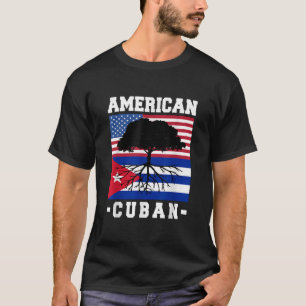 Camiseta Bandera cubana norteamericana Cuba Usa Estados Uni