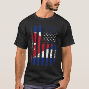 Camiseta Bandera cubana norteamericana cubana Rota Cuba