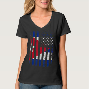 Camiseta Bandera cubana norteamericana cubana Rota Cuba