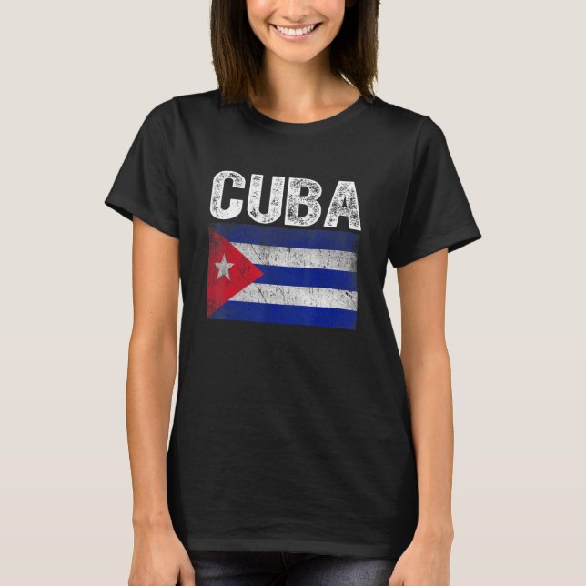 Camiseta Bandera cubana patriótica hombres mujeres niños (Anverso)