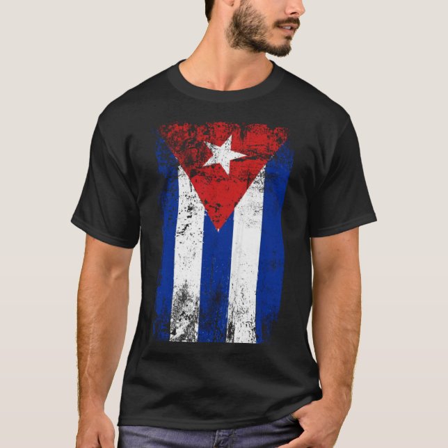 Camiseta Bandera Cubana Revolución del Orgullo Cubano (Anverso)