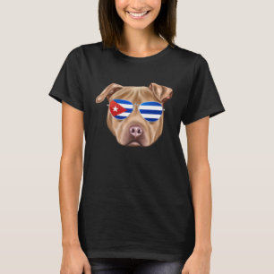 Camiseta Bandera Cubana Usa Staffordshire Terrier Dog Cuba