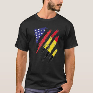 Camiseta Bandera cultivada de Bélgica Estados Unidos Patrim
