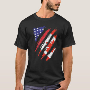 Camiseta Bandera cultivada de Canadá Estados Unidos Patrimo