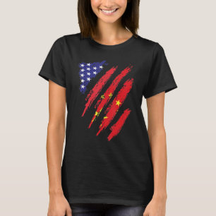 Camiseta Bandera cultivada de China Estados Unidos Patrimon