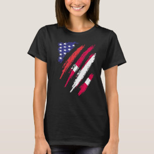 Camiseta Bandera cultivada de Dinamarca Estados Unidos Patr