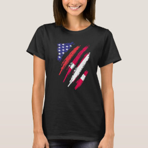 Camiseta Bandera cultivada de Dinamarca Estados Unidos Patr