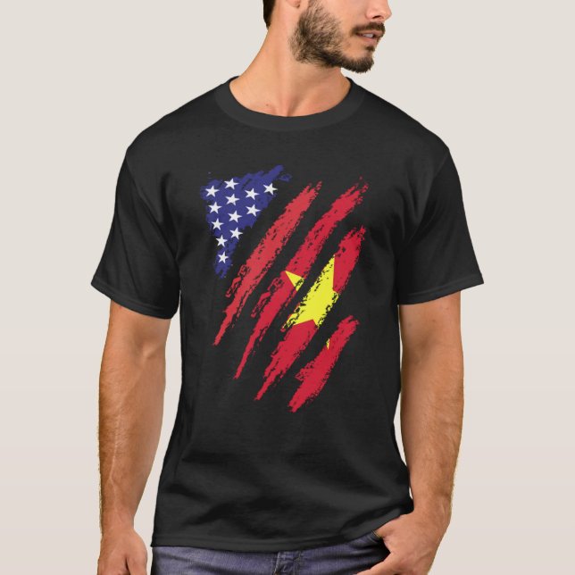 Camiseta Bandera cultivada de Vietnam Estados Unidos Patrim (Anverso)