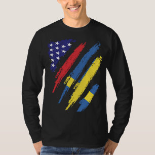 Camiseta Bandera cultivada estadounidense de Suecia Patrimo
