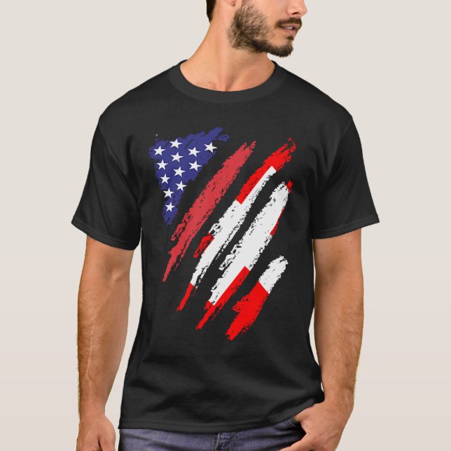 Camiseta Bandera cultivada estadounidense de Suiza Patriota (Anverso)