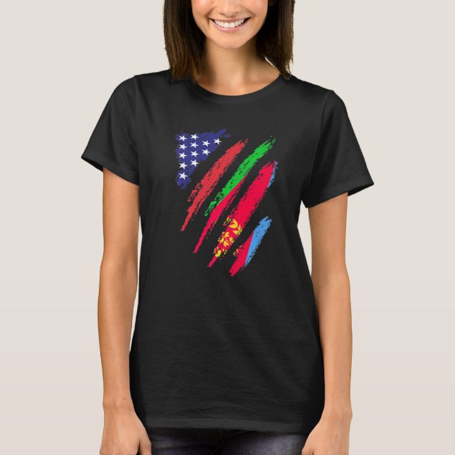 Camiseta Bandera cultivada estadounidense eritrea Patrimoni (Anverso)