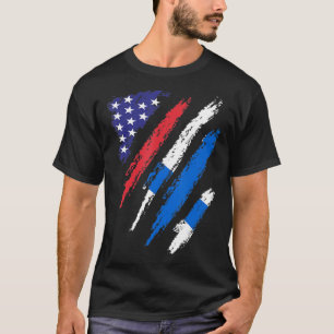 Camiseta Bandera cultivada estadounidense Finlandia Patrimo