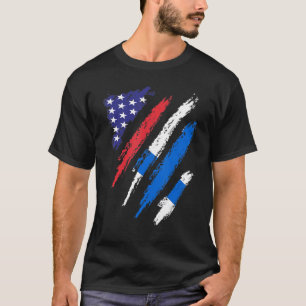 Camiseta Bandera cultivada estadounidense Finlandia Patrimo