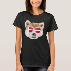 Camiseta Bandera danesa Akita Perro Dinamarca Bolsillo