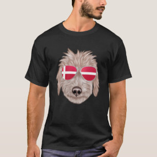 Camiseta Bandera danesa Bedlington Terrier Perro Dinamarca