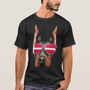 Camiseta Bandera danesa Doberman Pinscher Dog Danish Pocket