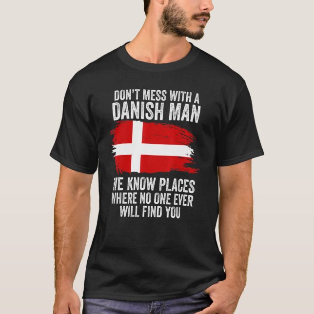 Camiseta Bandera danesa para hombres Dinamarca (Anverso)