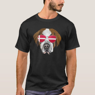 Camiseta Bandera danesa San Bernardo Perro Dinamarca Bolsil