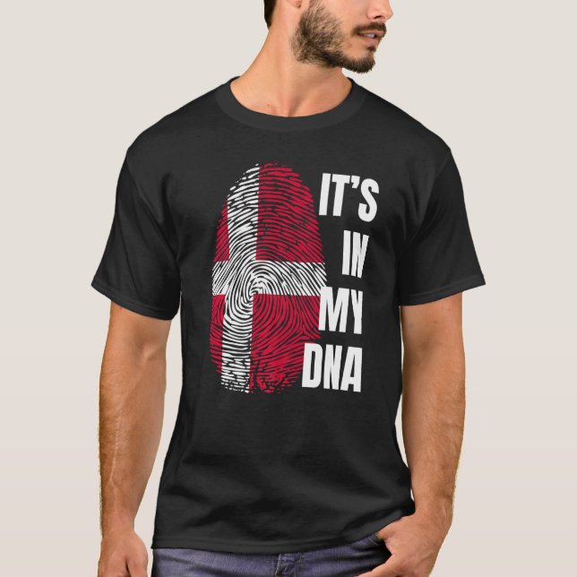 Camiseta Bandera danesa Viking Dna Fingprint Dinamarca (Anverso)