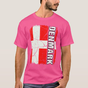 Camiseta Bandera danesa vintage Dinamarca Orgullo Raíces He