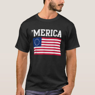 Camiseta Bandera de 13 Estrellas Merica América Estados Uni
