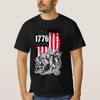 Camiseta Bandera de 1776 con imagen del Espíritu de 76 músi