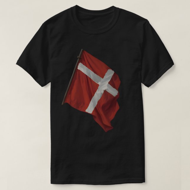 Camiseta _Bandera de Aalborg Dinamarca (Diseño del anverso)