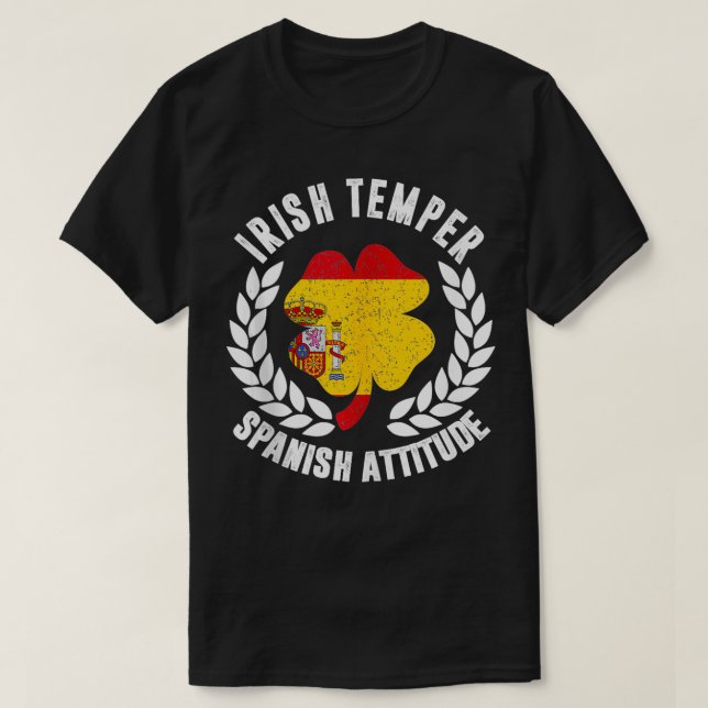 Camiseta Bandera de Actitud de España de la Temper Irlandes (Diseño del anverso)