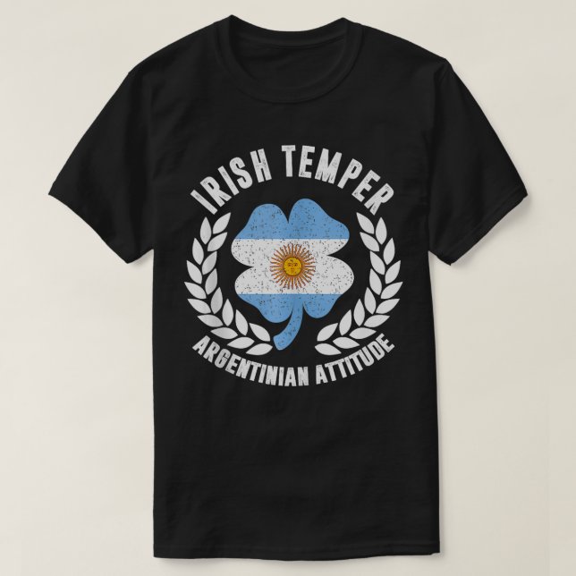 Camiseta Bandera de Actitud Irlandesa Temper Argentina St P (Diseño del anverso)