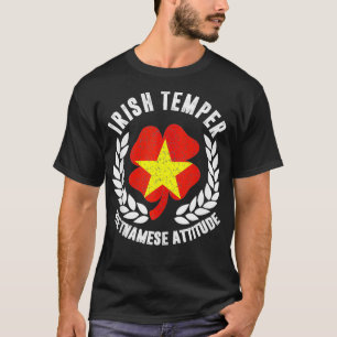 Camiseta Bandera de Actitud Irlandesa Temper Vietnamita St 