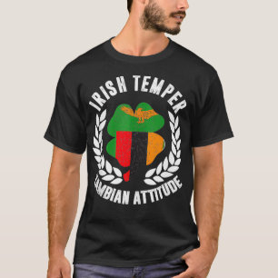 Camiseta Bandera de Actitud irlandesa Temper Zambiana St Pa